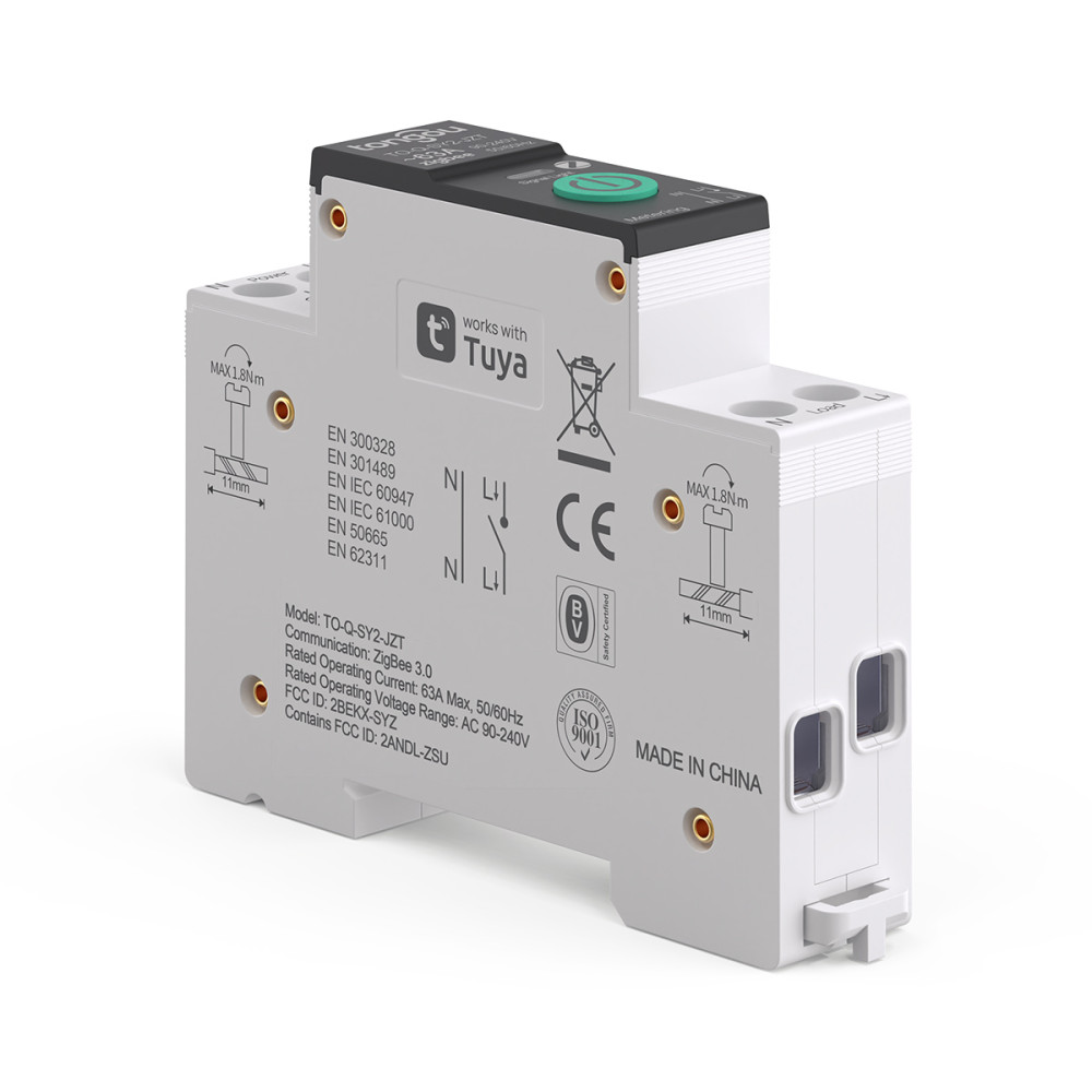 Умный автомат c защитой ZigBee Tongou TO-Q-SY2-JZT 63А однофазный на DIN-рейку